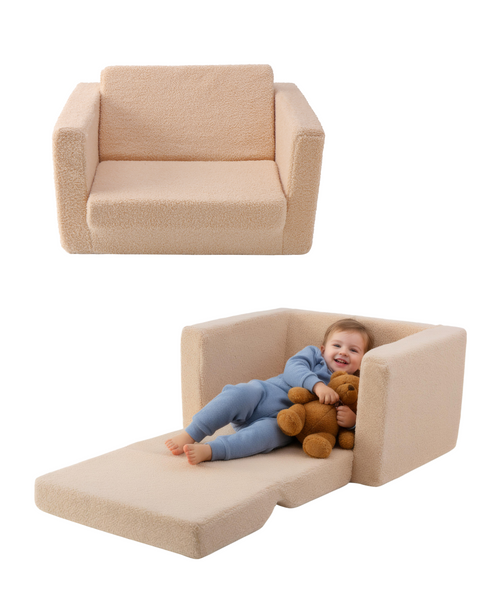 Hakuna Matte 2-in-1 Çocuk Oyun Koltuğu Teddy – Beige 56 x 41 x 39 cm