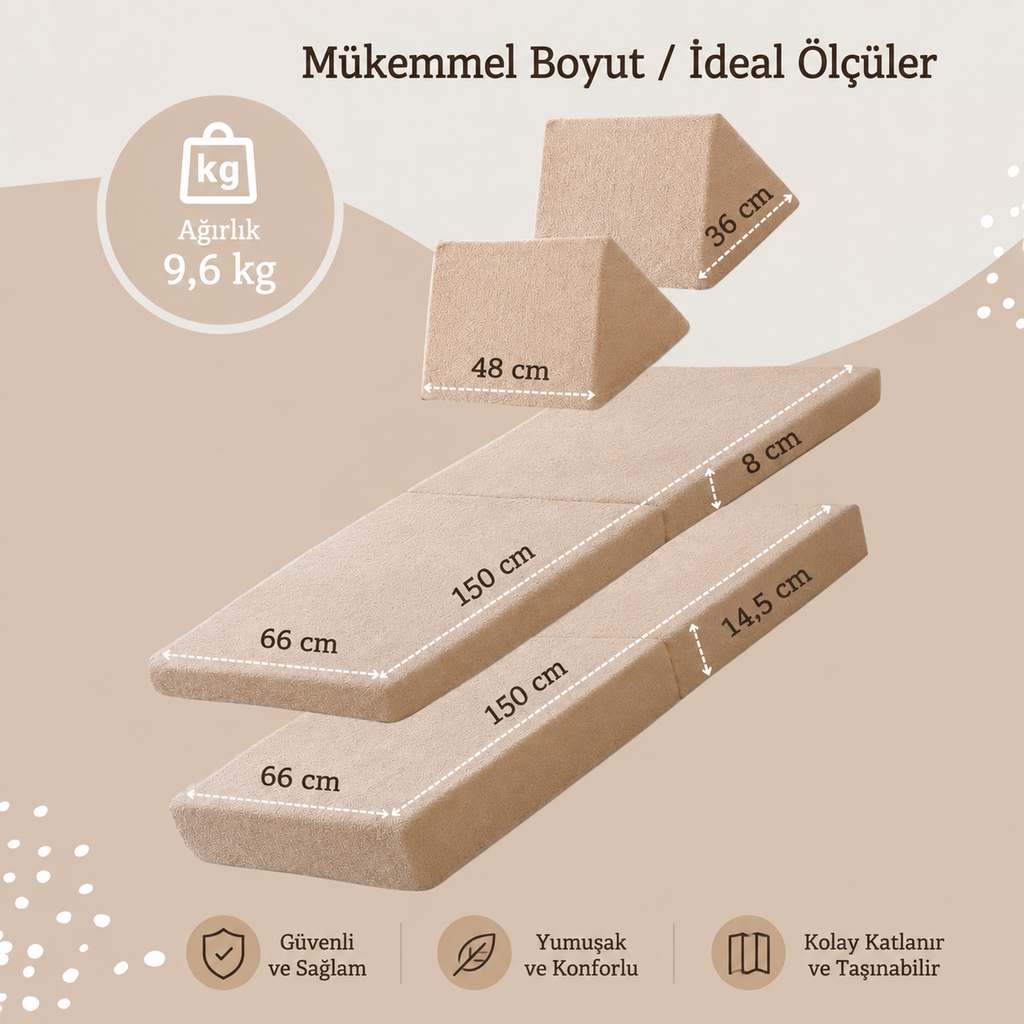 Hakuna Matte Çocuk Oyun Minderi TEDDY – Beige 150 x 66 x 52.5 cm