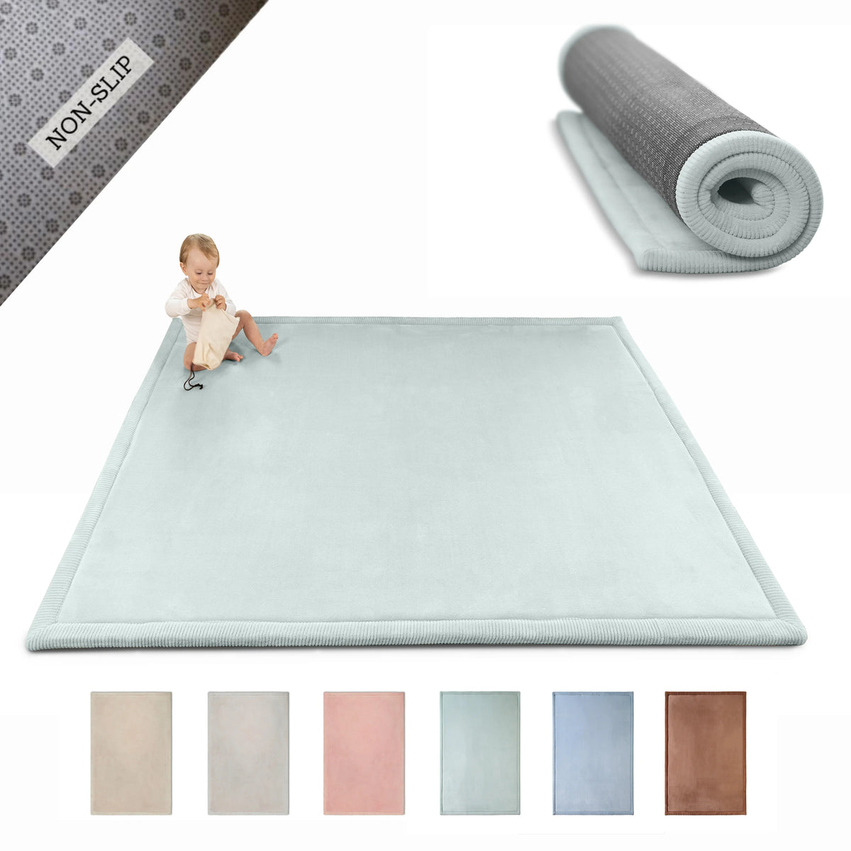 Hakuna Matte Cloud Soft Çocuk Oyun Halısı / Matı - 200 x 150 x 2.5 cm - SOFT MINT