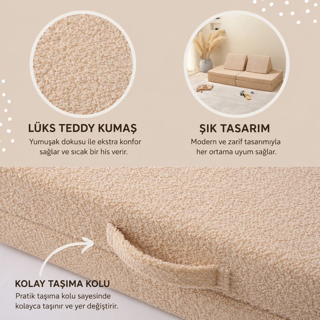 Hakuna Matte Çocuk Oyun Minderi TEDDY – Beige 150 x 66 x 52.5 cm