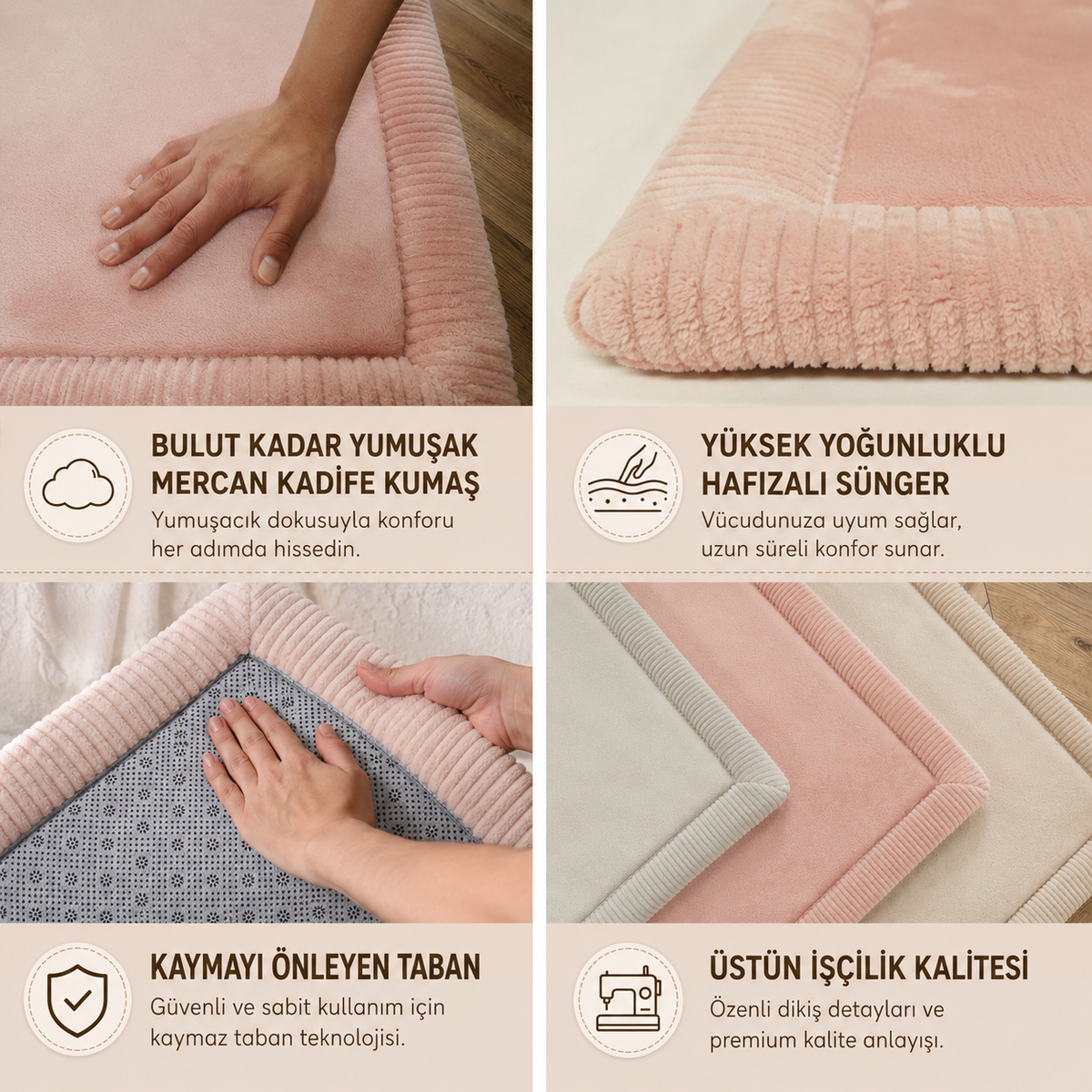 Hakuna Matte Cloud-Soft Çocuk Oyun Matı / Halısı - 200 x 150 x 2.5 cm - Pink